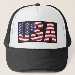 USA American Flag Trucker Hat