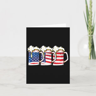 Usa American Flag Vintage Beer Brewery 4th Of July Card