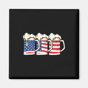 Usa American Flag Vintage Beer Brewery 4th Of July Magnet