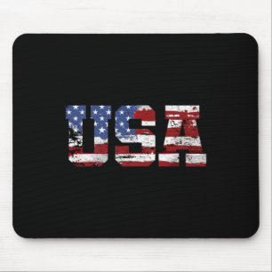 Usa American Flag Vintage Craft Beer Brewery 4th O Mouse Pad