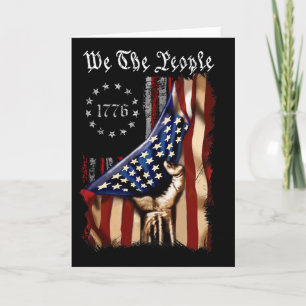 Usa American Flag Vintage Eagle 4th Of July Indepe Card
