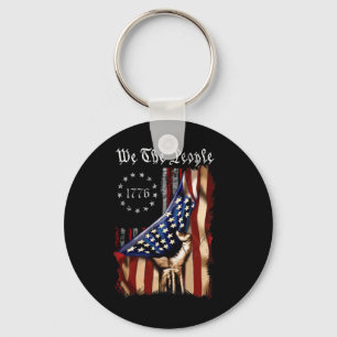 Usa American Flag Vintage Eagle 4th Of July Indepe Key Ring
