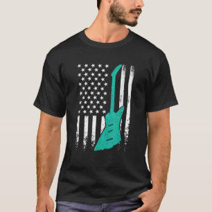 USA American Flag Vintage Electric Rock Guitar 4th T-Shirt