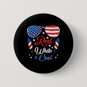 Usa American Flag Vintage Red White And Cool Patri 6 Cm Round Badge