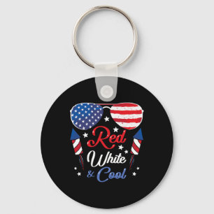 Usa American Flag Vintage Red White And Cool Patri Key Ring