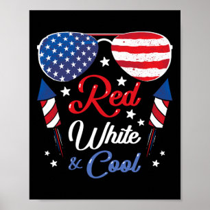 Usa American Flag Vintage Red White And Cool Patri Poster