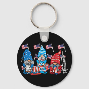 Usa American Flag Vintage Sunflower Happy 4th Of J Key Ring