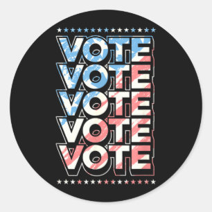 USA American Flag Vote Retro Style Election Proud Classic Round Sticker