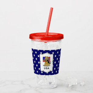 USA American Flag Welsh Terrier Dog Cute Patriotic Acrylic Tumbler