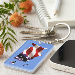 USA - American Flag Within America Key Ring