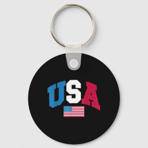 USA American Flag Women Men Kids Patriotic Key Ring