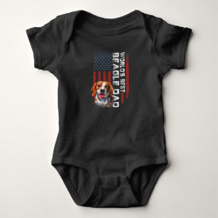 usa american flag worlds best beagle dad baby bodysuit