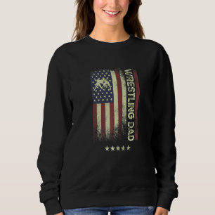 USA American Flag  Wrestling Dad  1 Sweatshirt