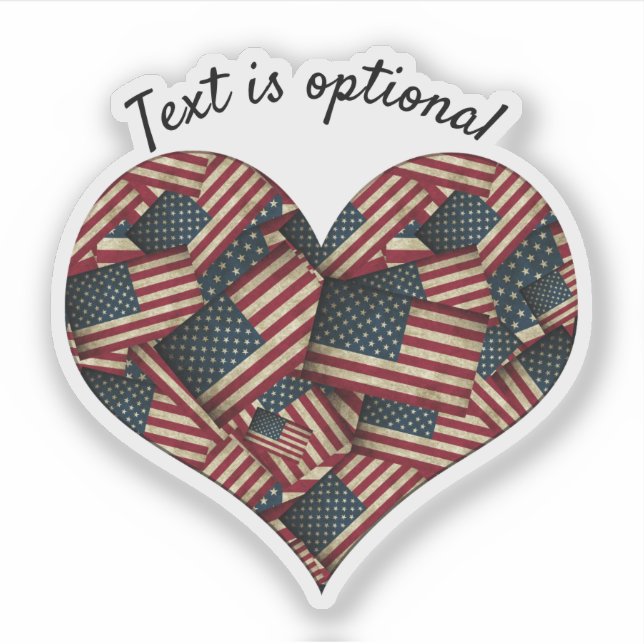 USA American Flags Heart (Front)