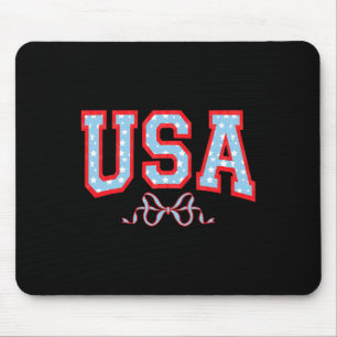 Usa American Girl Patriotic July 4th Women Boys Mouse Pad