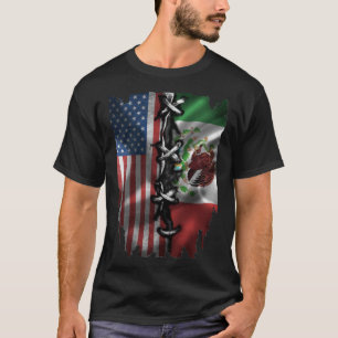 USA American Mexican Flag T-Shirt