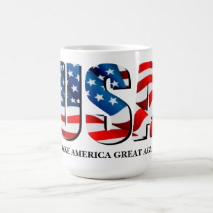 USA American patriotic red white blue flag Coffee Mug