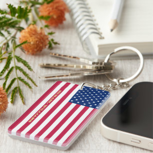 USA American Patriotic Stars Stripes Flag Keychain