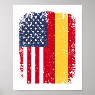 USA American Spain Flag Spanish Poster