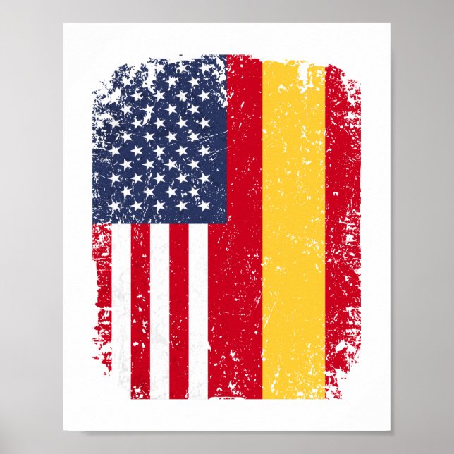 USA American Spain Flag Spanish Poster (Front)