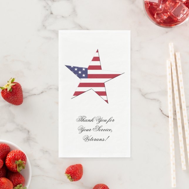 USA American Star with Stars and Stripes Patriotic Napkin (Insitu)