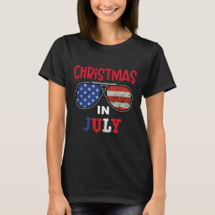 Usa American Sungl Christmas In July T-Shirt