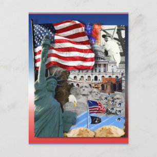 USA American Symbols Postcard