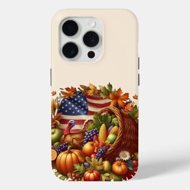 USA/American/Thanksgiving turkey wreath Case-Mate iPhone Case (Back)