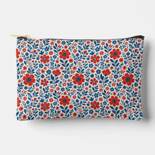 USA/American themed floral pattern Accessory Pouch