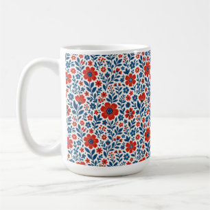 USA/American themed floral pattern Coffee Mug