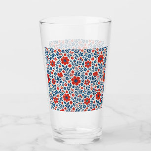 USA/American themed floral pattern Glass