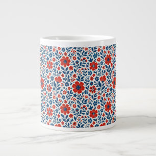 USA/American themed floral pattern Large Coffee Mug