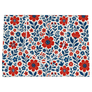 USA/American themed floral pattern Large Gift Bag