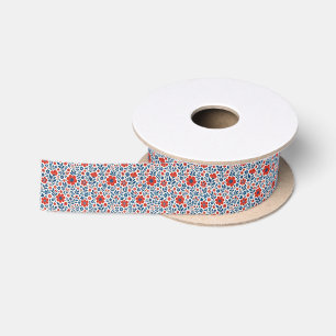 USA/American themed floral pattern Satin Ribbon