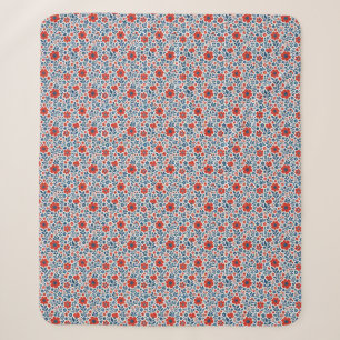 USA/American themed floral pattern Sherpa Blanket