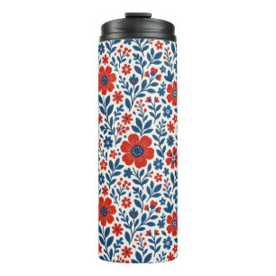 USA/American themed floral pattern Thermal Tumbler