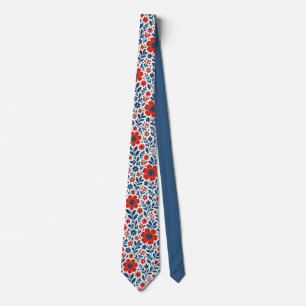 USA/American themed floral pattern Tie