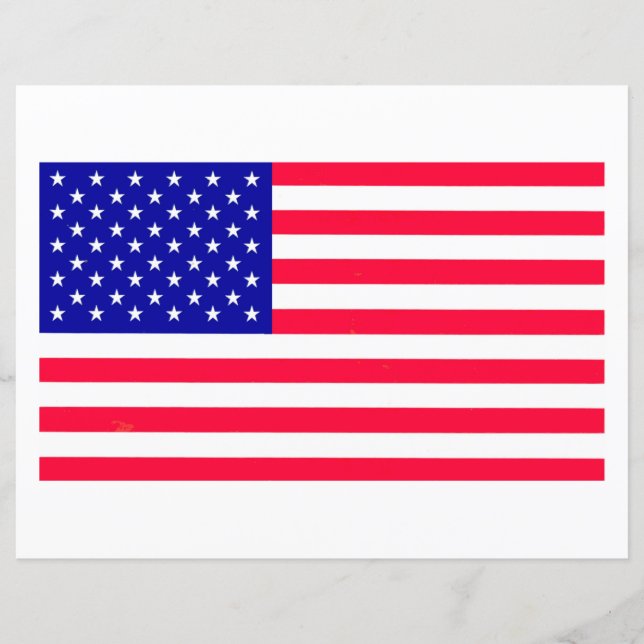 USA American US Flag Flat Paper Sheet (Front)