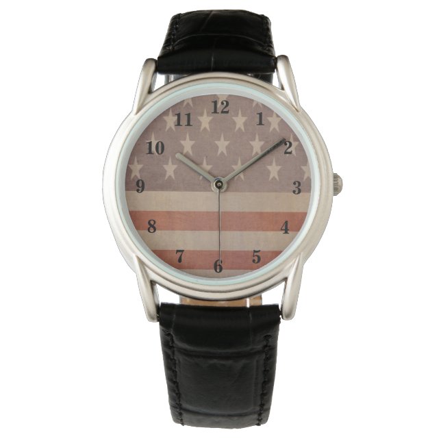 USA American Vintage Flag Watch (Front)