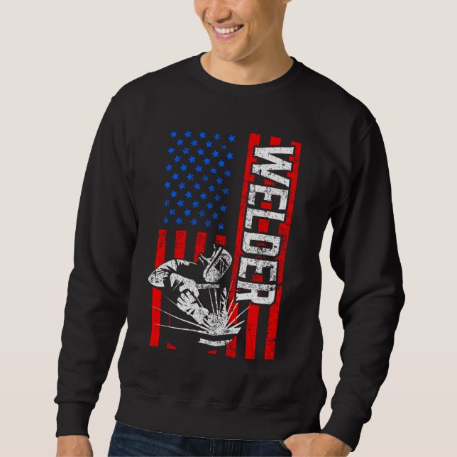 USA American Welder Proud Husband Sweatshirt (Front)