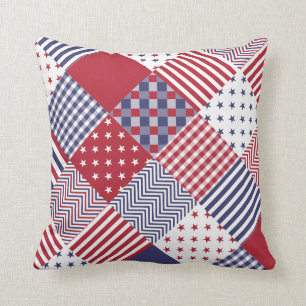 USA Americana Diagonal Red White & Blue Quilt Cushion