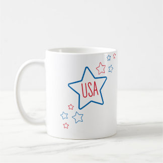 Usa Americana Fourth Of July Shooting Stars Coffee Mug