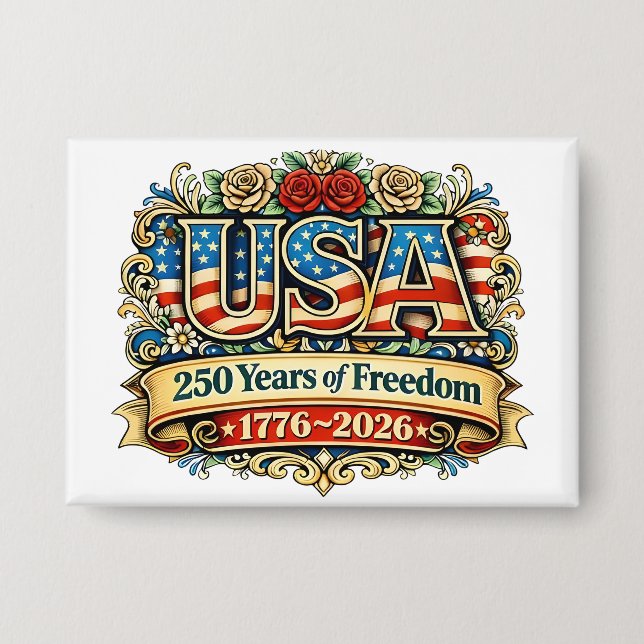 USA America's 250th Anniversary Button (Front)