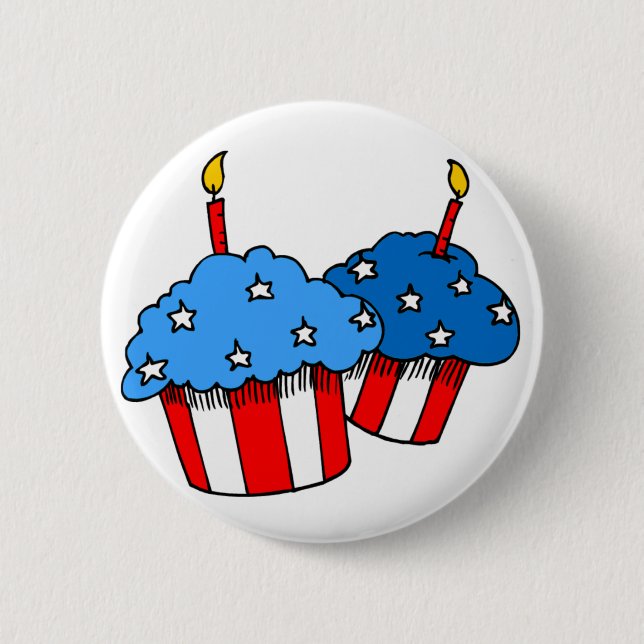 USA-An American Cupcake Birthday 6 Cm Round Badge (Front)