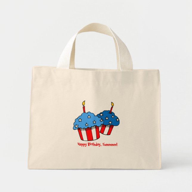 USA-An American Cupcake Birthday Mini Tote Bag (Front)