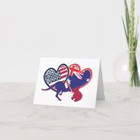USA and Australian Flag Hearts