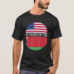 USA And Belarus Vintage Flags Yes I'm Both Of The T-Shirt