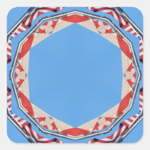 USA and Canada Flag Framed sticker