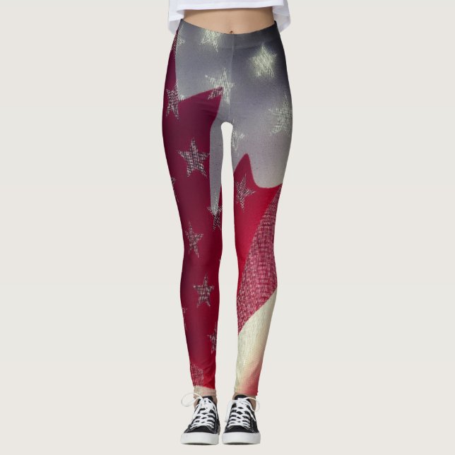 USA and Canada flags Leggings (Front)