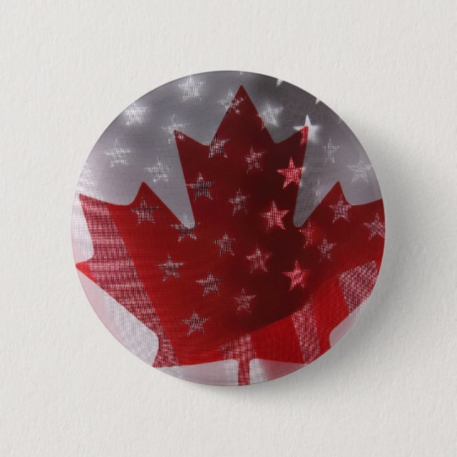 USA and Canada flags round button (Front)